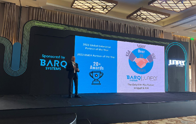 As the Only Winner of the Global Enterprise Partner and EMEA Partner of 2022 Awards…BARQ Systems Sponsors Juniper Networks Forum Cairo to promote Network and Data Centers Solutions in Egypt